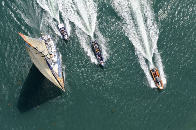 Barcos seguem muito próximos (foto: Rick Tomlinson/ Volvo Ocean Race)