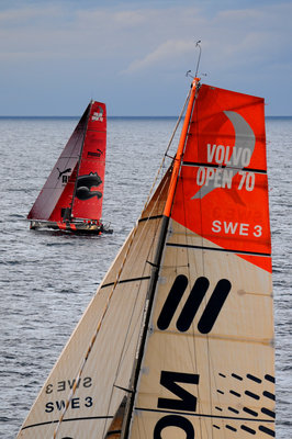 Disputa com Ericsson 3 foi acirrada (foto: Rick Tomlinson/ Volvo Ocean Race)