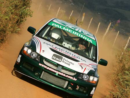 Carro do piloto  todo pintado com as cores do Palmeiras (foto: Douglas Ramos)