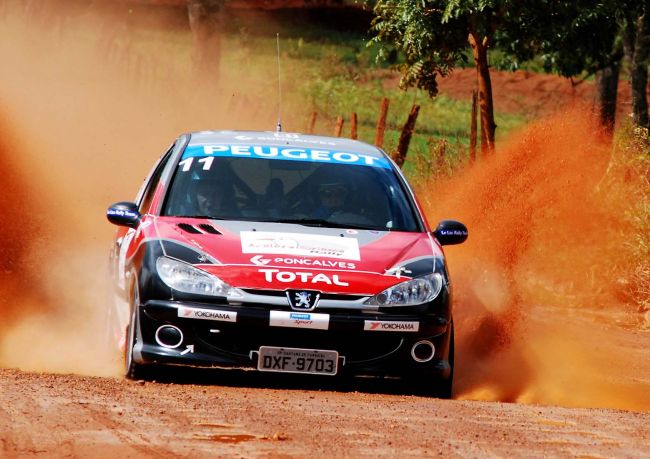 Luiz e Cris competem com um Peugeot (foto: Divulgação)