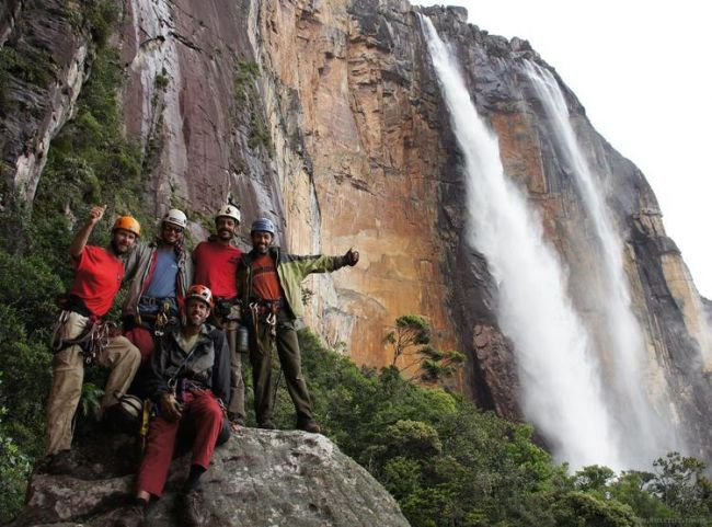 Brasileiros no Salto Angel (foto: Divulgação)