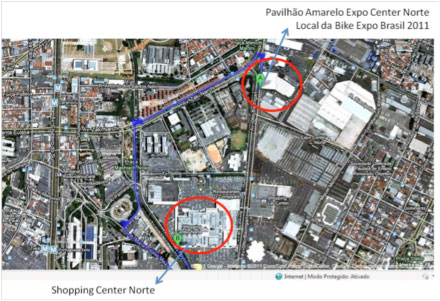 Mapa divulgado pela organização da Expo Bike (foto: Divulgação)