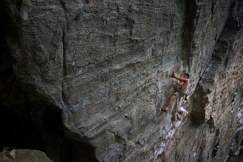 Escalador no Campo Escola 2000 (foto: Carlos Brisighello)