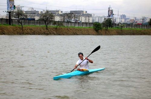 Guto Campos após a vitória na raia da USP. (foto: Divulgação)