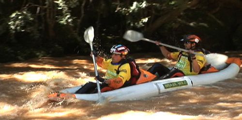 os competidores enfrentaram 27 quilômetros de canoagem (foto: Divulgação)