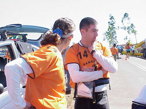 Rafael Reyes e Marina Verdine  desolados pela desclassificação. (foto: Débora de Cássia)