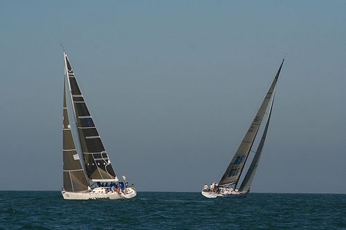 Veleiros na regata de hoje (foto: Rubén Linhares/ Ag. Yamin)