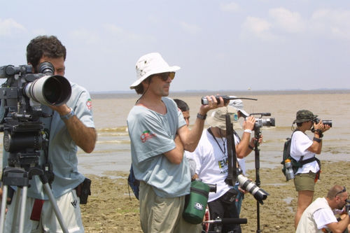 Equipe de filmagem na largada da EMA (foto: Gustavo Mansur)