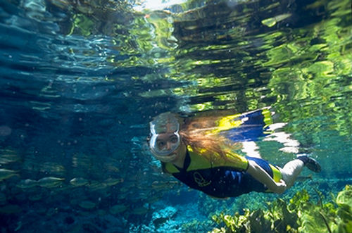 Snorkeling nas águas cristalinas do aquário natural. (foto: Alcides Falanghe / Scuba)